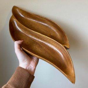 Vintage Wooden Leaf Tray